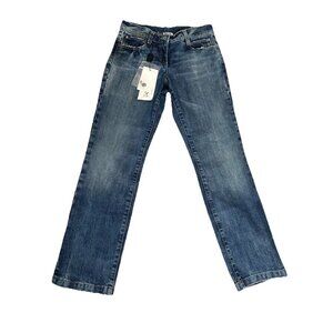 D&G JUNIOR Dolce&Gabbana Straight Leg Stretch Denim Jeans Distressed 9/10 NWT
